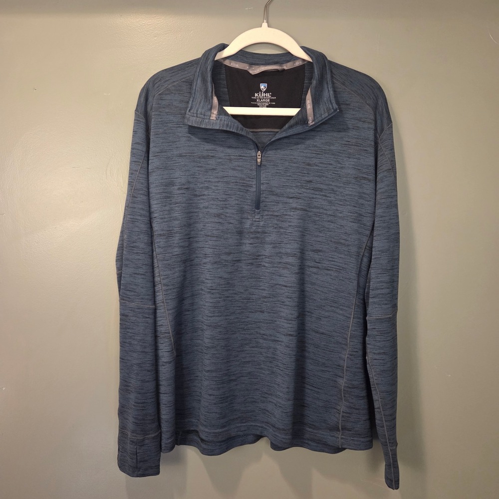 KUHL Men's Alloy Quarter Zip Lightweight Knit Top Active, Size XL Midnight Blue